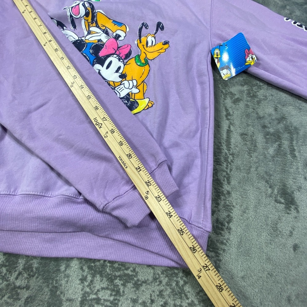 NWT Disney Mickey & Friends Hoodie Women Medium Lilac‎ Purple Long Sleeve Fleece - Picture 9 of 9